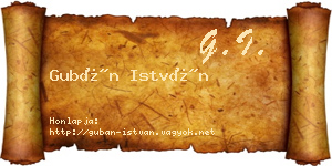 Gubán István névjegykártya